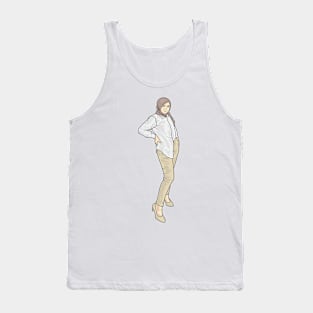 Creme Denim Tank Top